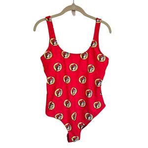NWT Bucees Beaver Swimsuit One Piece All Over Print Bathing Suit Women's M